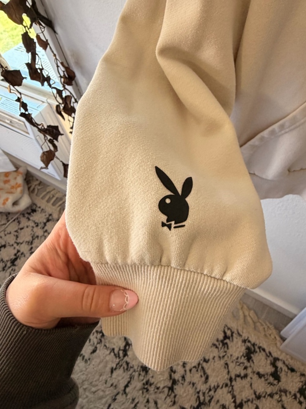 Playboy Cream Hoodie Sweatshirt - Picture 3 of 4